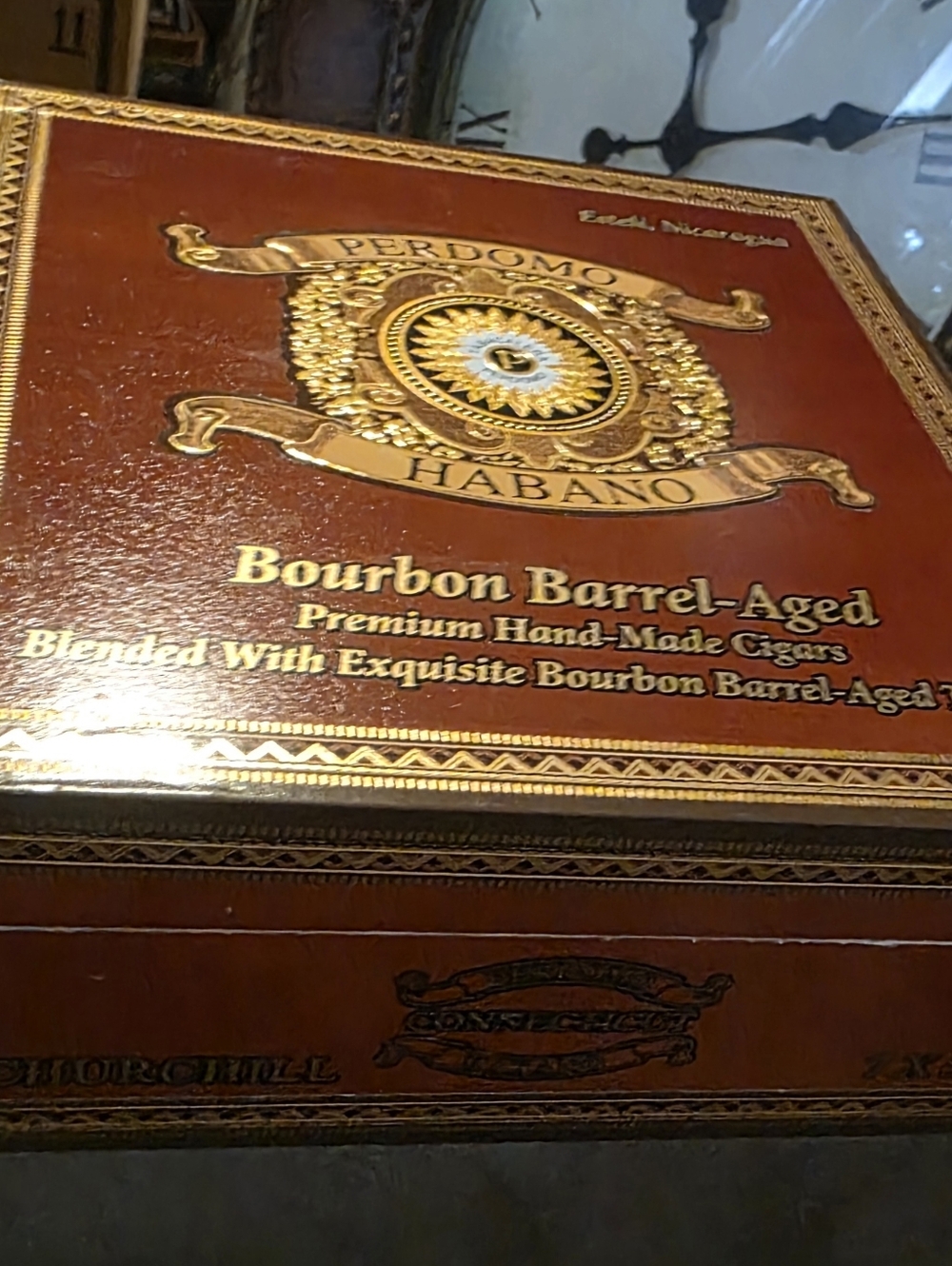 Habano Bourbon Barrel-Aged Decorative Empty Cigar Box - Brown